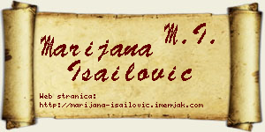 Marijana Isailović vizit kartica